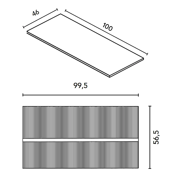 131775+131454 Тумба VORA 100 2  ящ,  зі стільницею, MINERAL GREEN (1 сорт) - Фото - 3