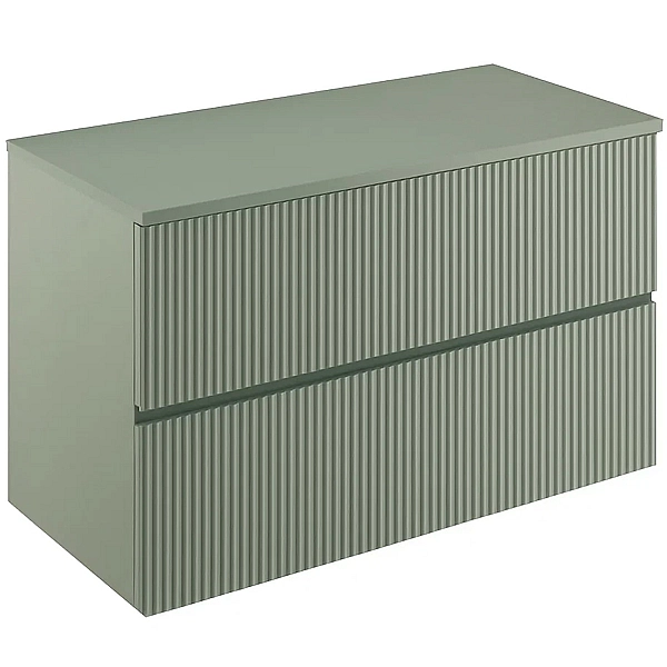 131775+131454 Тумба VORA 100 2  ящ,  зі стільницею, MINERAL GREEN (1 сорт) - Фото - 2