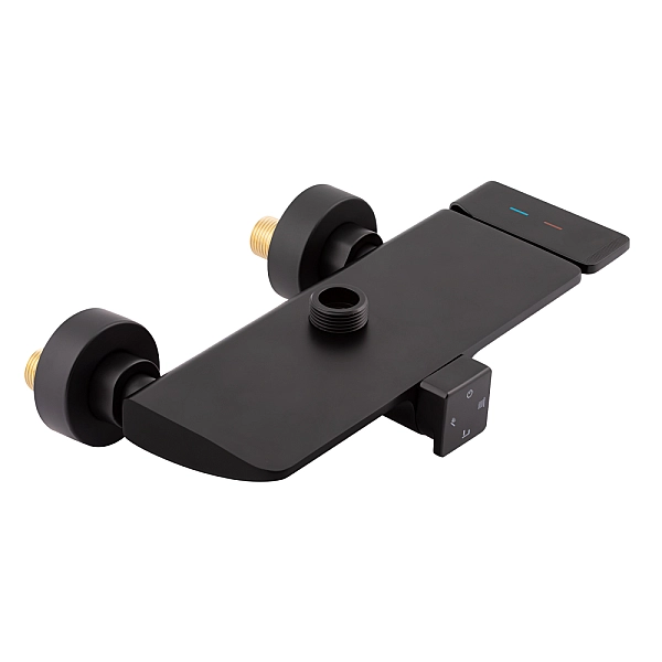 Душевая система универсальная Qtap Sloup на три потребителя (с изливом) c полочкой QTSL51105OGB Black Matt - Фото - 3