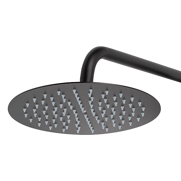 Душевая система универсальная Qtap Sloup на три потребителя (с изливом) c полочкой QTSL51105OGB Black Matt - Фото - 7