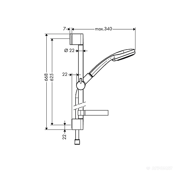 27772000 Croma 100Vario/Unica'C Душовий набір (1 сорт)