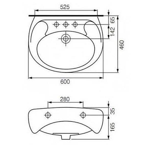 K44-138  EKO 2000 Раковина 60 з отвором для змішувача, білий глянець (плівка) (1 сорт) - Фото - 3