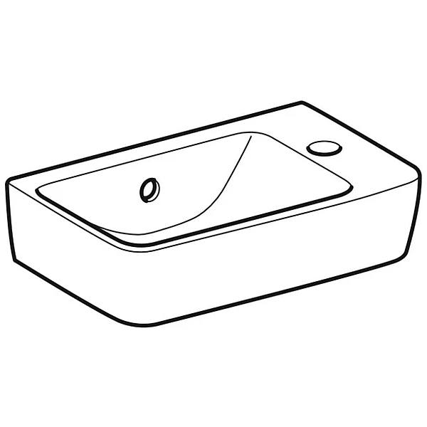 501.517.00.7 Selnova Compact Раковина зі скороченим вилітом 40см, отвір для змішувача справа, з переливом, білий глянець (1 сорт) - Фото - 2