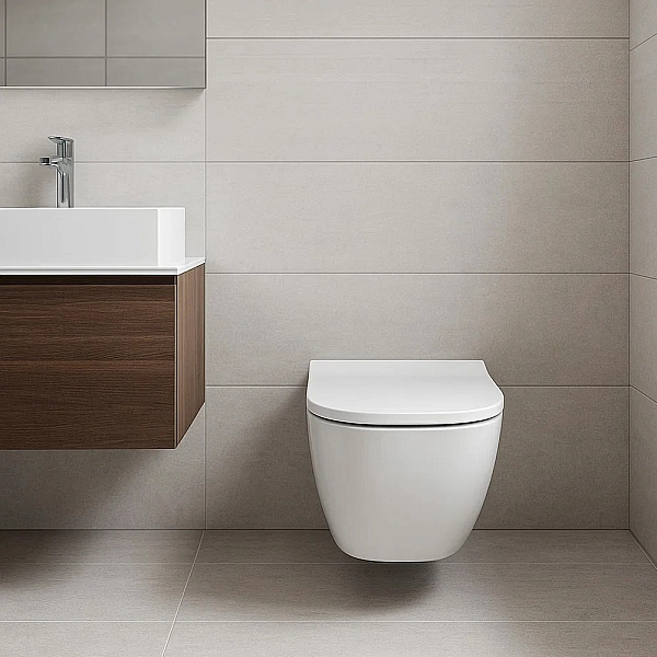 500.683.00.2 Smyle Square Комплект підвісного унітазу воронкоподібний, закрита форма, Rimfree, з сидінням із кришкою, що накриває сидіння: Білий (1 сорт) - Фото - 7