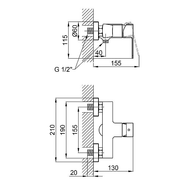 Смеситель для душа Qtap Lipno QTLIPNO4023101CB Black Matt - Фото - 2