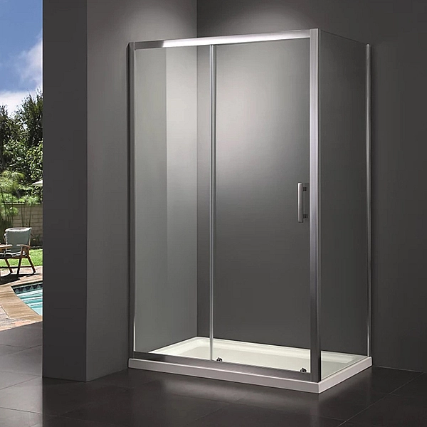 SHRC55126 FRAME Душова кабіна, розсувна - 120*80 реверсивна- хром/прозоре скло (1 сорт) - Фото - 3