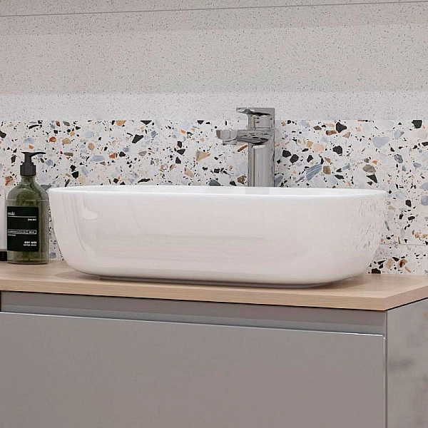 K116-050 MODUO Раковина на стільницю прямокутна 50х36, білий (1 сорт) - Фото - 3