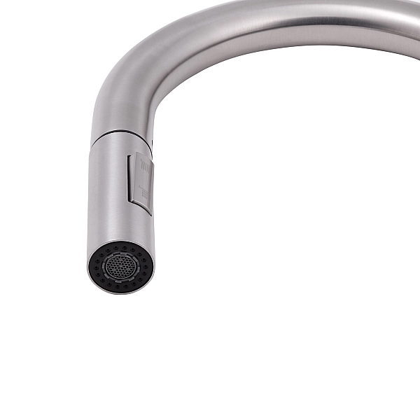 Смеситель для кухни Qtap Lenicka с выдвижным изливом QTLEN9138103UN Brushed Nickel PVD - Фото - 4