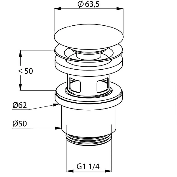 104240500 Push-open Донний клапан (1 сорт) - Фото - 2