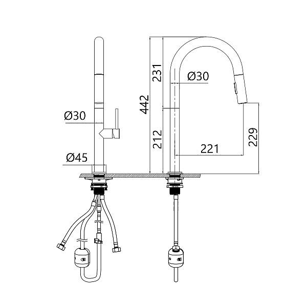 Смеситель для кухни Qtap Lenicka с выдвижным изливом QTLEN9138103UC Chrome - Фото - 2