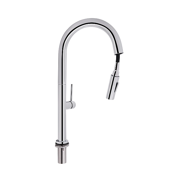 Смеситель для кухни Qtap Lenicka с выдвижным изливом QTLEN9138103UC Chrome - Фото - 3