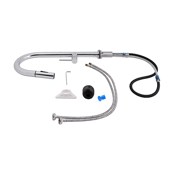 Смеситель для кухни Qtap Lenicka с выдвижным изливом QTLEN9138103UC Chrome - Фото - 7