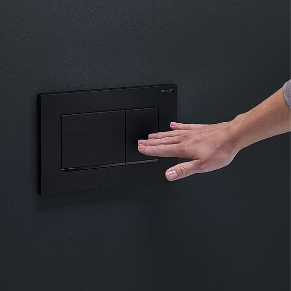 115.883.16.1 Sigma20 square Клавіша змиву, подвійний змив, легкоочисна поверхня, чорний мат/чорний (1 сорт) - Фото - 5