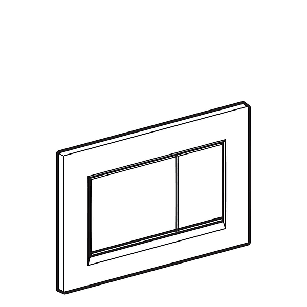 115.883.16.1 Sigma20 square Клавіша змиву, подвійний змив, легкоочисна поверхня, чорний мат/чорний (1 сорт)
