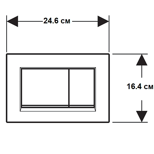 115.883.16.1 Sigma20 square Клавіша змиву, подвійний змив, легкоочисна поверхня, чорний мат/чорний (1 сорт) - Фото - 2