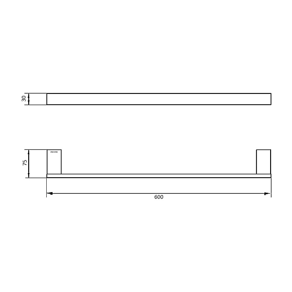 GW05 64 04 03 Pompei Тримач д/рушників 600 мм., нержавіюча сталь, чорний мат. (1 сорт) - Фото - 2