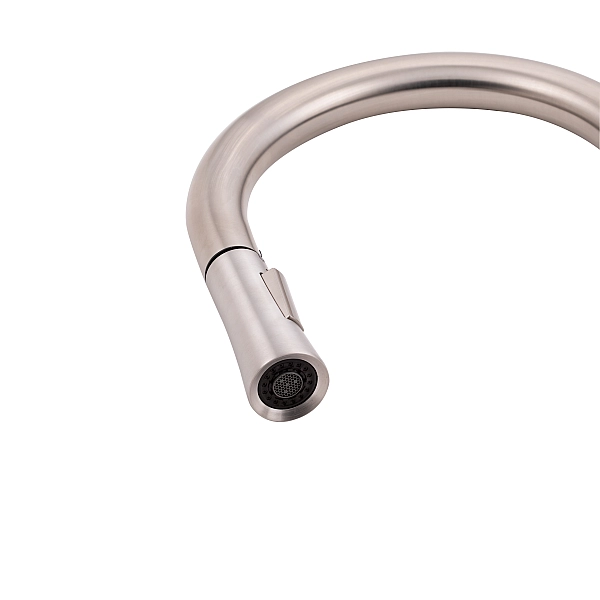 Змішувач для кухні Qtap Evicka з висувним виливом QTEVI91103UN Brushed Nickel PVD - Фото - 6