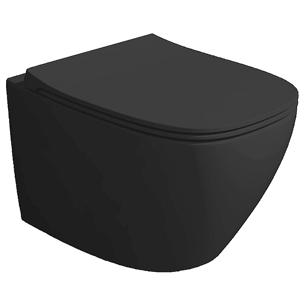 JU18/F85 /JU004  Juniper Унітаз підвісний + набір кріп.F85 +кришка(Ju004), , турбозмив Vertigo flush,  чорний матовий (1 сорт)