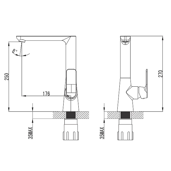 10100021 NIKA Змішувач д/кухні (1 сорт) - Фото - 2