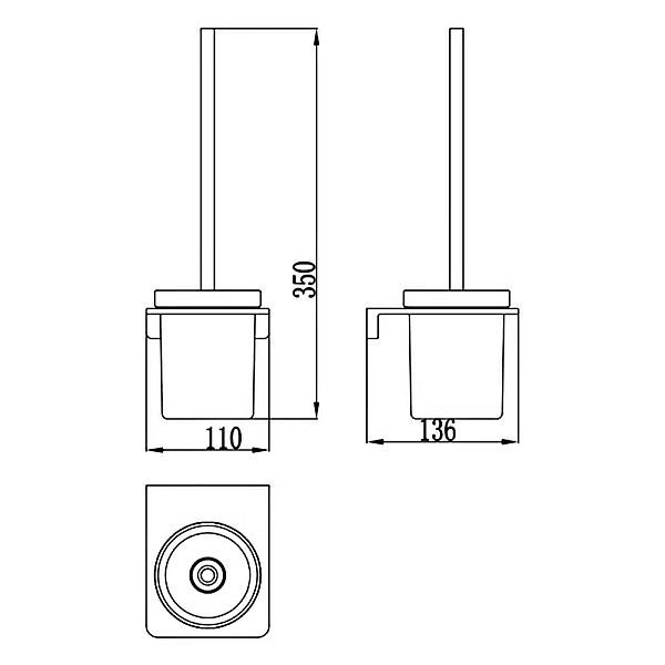 4030170 DO IT Щітка для унітазу + тримач кольору brushed gun metal та склянка з матового скла (1 сорт) - Фото - 3