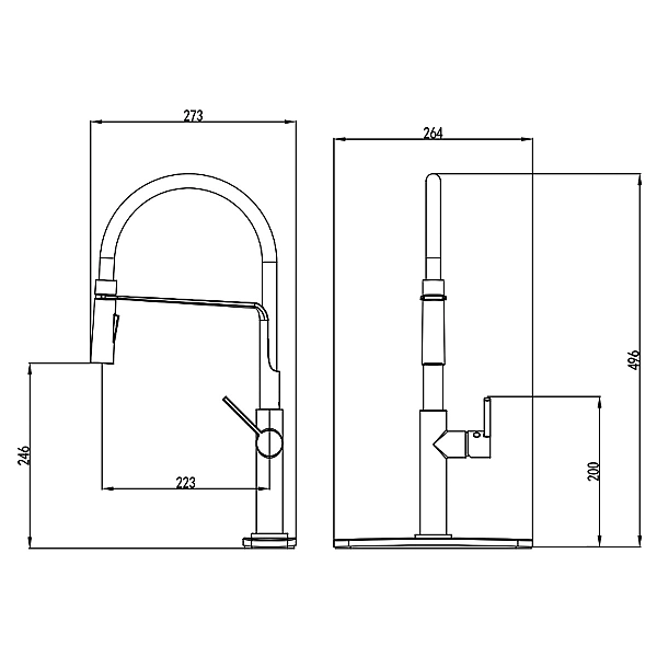 56110B LAGUNA Змішувач д/кухні, чорний матовий (1 сорт) - Фото - 2