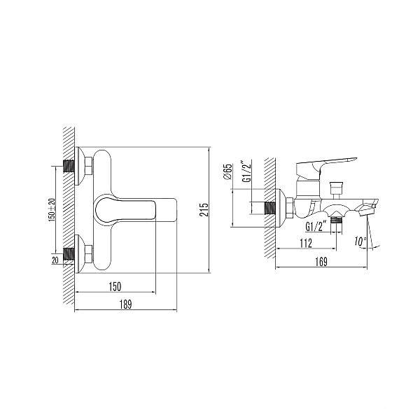 10120023 TYROL Змішувач д/ванни (1 сорт)