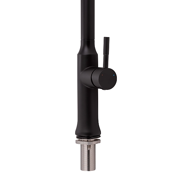 Смеситель для кухни Qtap Baruska с выдвижным изливом QTBAR9137103UB Black Matt - Фото - 4