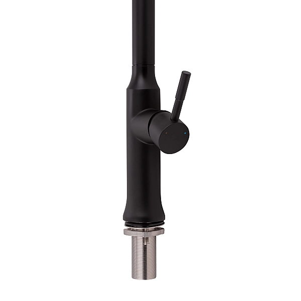 Смеситель для кухни Qtap Baruska с выдвижным изливом QTBAR9137103UB Black Matt - Фото - 5
