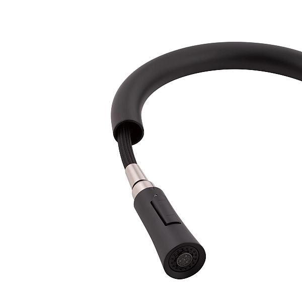 Смеситель для кухни Qtap Baruska с выдвижным изливом QTBAR9137103UB Black Matt - Фото - 7