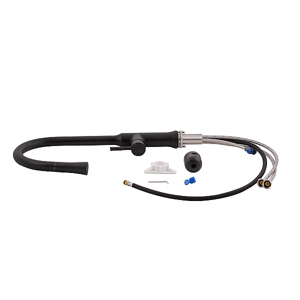 Смеситель для кухни Qtap Baruska с выдвижным изливом QTBAR9137103UB Black Matt - Фото - 8