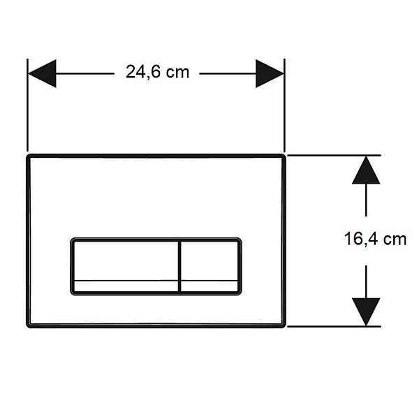 115.119.21.1 Delta50 Клавіша змиву з подвійним змивом: Глянцевий хром (1 сорт) - Фото - 2