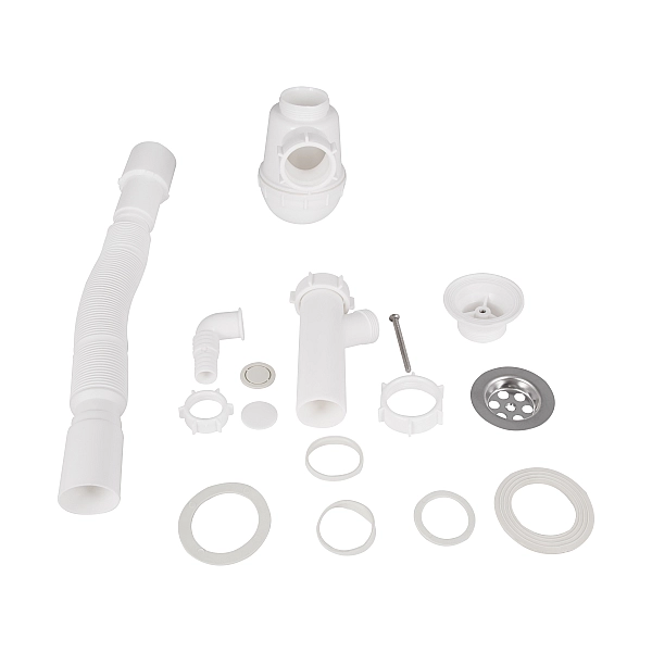 Сифон для кухонної мийки Lidz (WHI) 60 05 M002 00 з відводом для пральної машини (вихід 40/50 мм) - Фото - 3