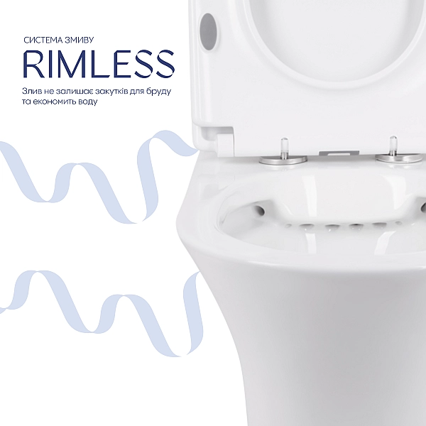 Унитаз-компакт Qtap Presto безободковый с сиденьем Soft-close QT24221217AW - Фото - 5