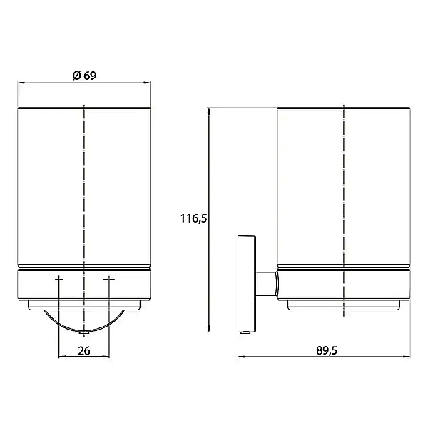 4320 133 00 Round Стакан, тримач чорний матовий (1 сорт) - Фото - 5