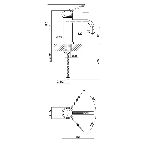 Смеситель для раковины Qtap Scorpio QTSCOR1050105B Black Matt - Фото - 2