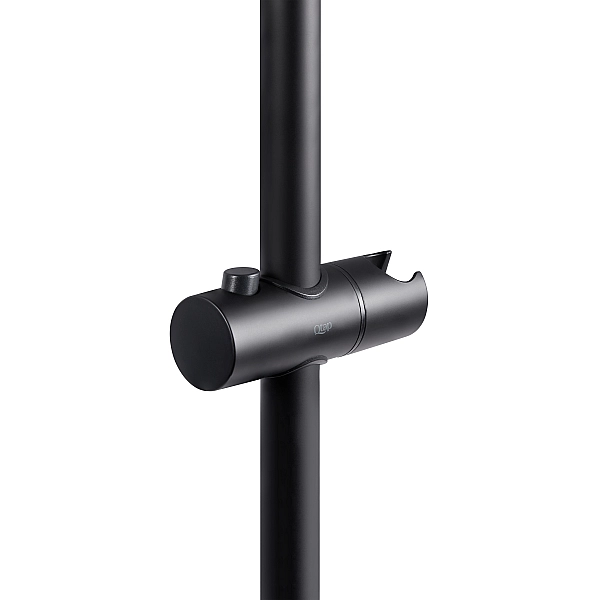 Душевая стойка с держателем универсальная Qtap Lepit 665 мм округлая QTLEP82103OB Black Matt - Фото - 4