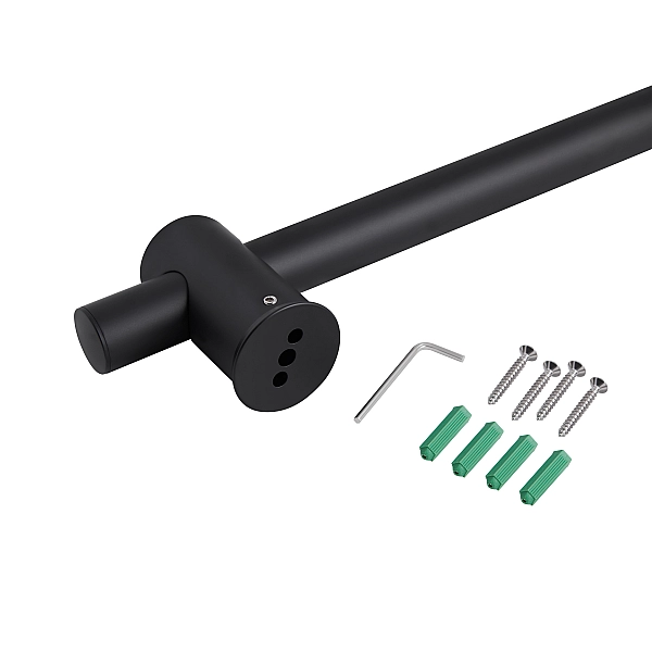 Душевая стойка с держателем универсальная Qtap Lepit 665 мм округлая QTLEP82103OB Black Matt - Фото - 5