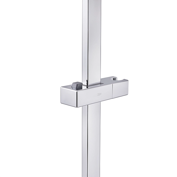 Душова стійка з тримачем універсальна Qtap Lepit 705 мм прямокутна QTLEP82103NC Chrome - Фото - 3