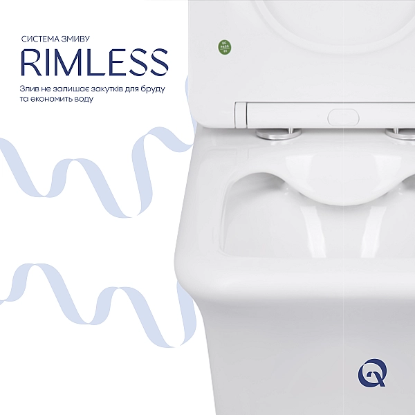 Унітаз-компакт Qtap Kalao безобідковий з сідінням Soft-close QT08221213AW - Фото - 5