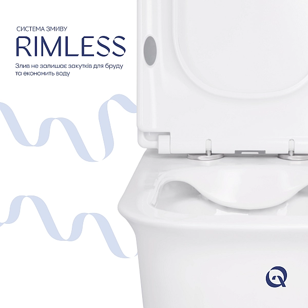 Унітаз-компакт Qtap Nando безобідковий з сидінням Soft-close QT12221222AW - Фото - 5
