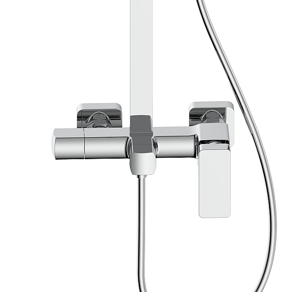 Душова система для кабіни Qtap Capricorn на три споживача (з виливом) 53103KNC Chrome - Фото - 4