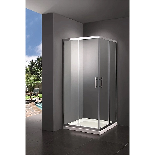 SHRC53906 PRIMERA PL FRAME Душова кабіна, розсувна - 90*90 - хром/прозоре скло (1 сорт) - Фото - 3