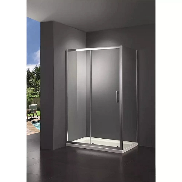 SHRC55126 PRIMERA PL FRAME Душова кабіна, розсувна - 120*80 реверсивна- хром/прозоре скло (1 сорт) - Фото - 2