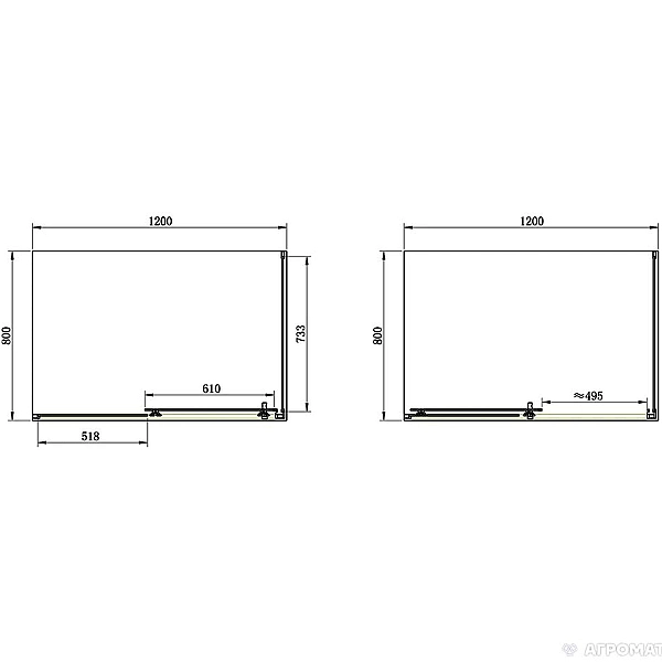 SHRC55126 PRIMERA PL FRAME Душова кабіна, розсувна - 120*80 реверсивна- хром/прозоре скло (1 сорт) - Фото - 3