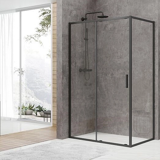FEN2340B ART 2.0 Кабіна душова, прямокутна, розсувна, чорний матовий, 1200*800, без піддона, скло прозоре (1 сорт)