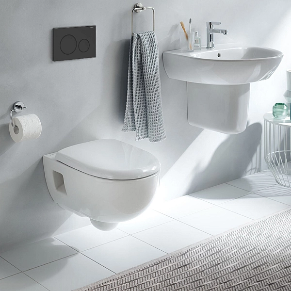 115.882.16.1 Sigma20 round Клавіша змиву, подвійний змив, легкоочисна поверхня, чорний мат/ чорний (1 сорт) - Фото - 5