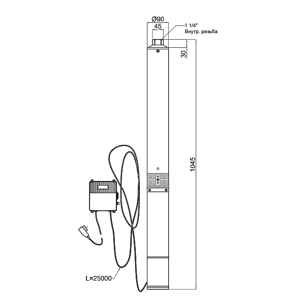Насос заглибний відцентровий Thermo Alliance 4SSM6-11 1,1 кВт з пультом - Фото - 2