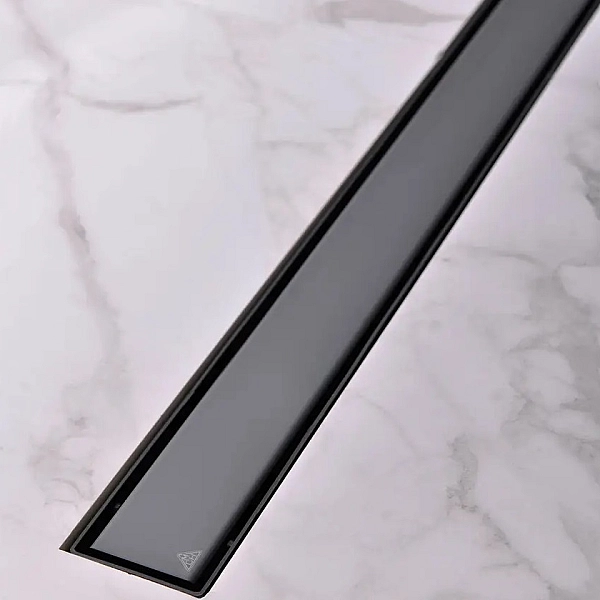 CH 650 KC Душовий канал 650 мм чорний з матовою решіткою Класік та Під плитку, горизонтальний фланець, горизонтальний випуск DN40, 650мм (1 сорт) - Фото - 2