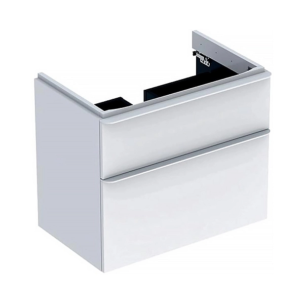 500.353.00.1 Smyle Square Шафка під умивальник 75см, з двома шухлядами, колір білий глянець (1 сорт)