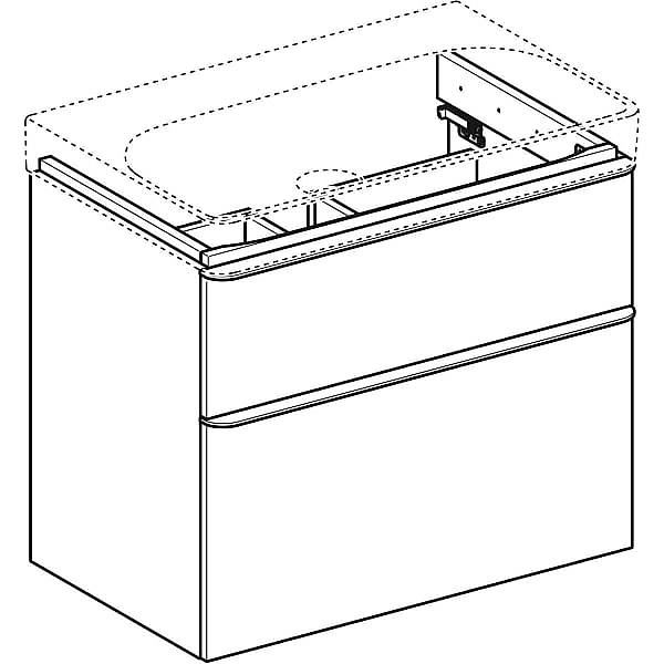 500.353.00.1 Smyle Square Шафка під умивальник 75см, з двома шухлядами, колір білий глянець (1 сорт) - Фото - 2